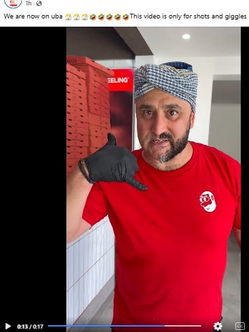 Controversial ex-greengrocer John Kapiris has posted the bizarre video on his pizza shop page, Kapirisland pizzas. Picture: Facebook