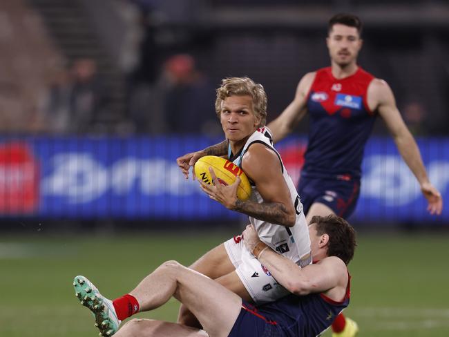 Quinton Narkle only had four touches, but boy he made them count. Picture: Darrian Traynor/AFL Photos/via Getty Images.