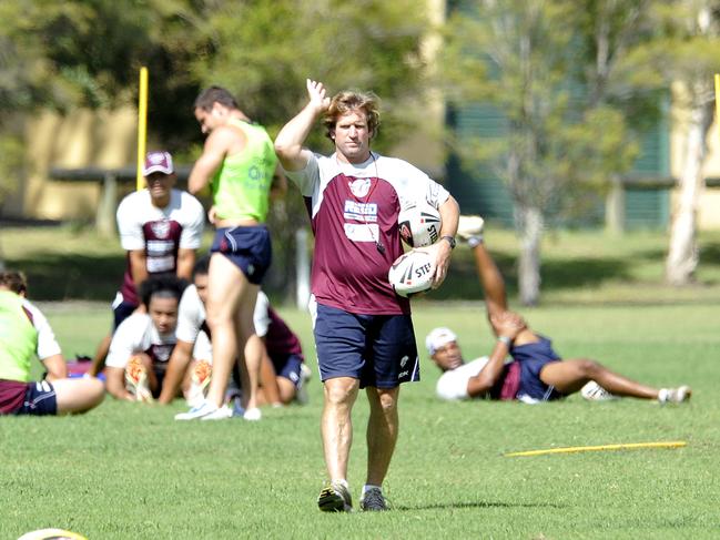 Des Hasler running the show at Manly's Narrabeen during his first stint with the club.