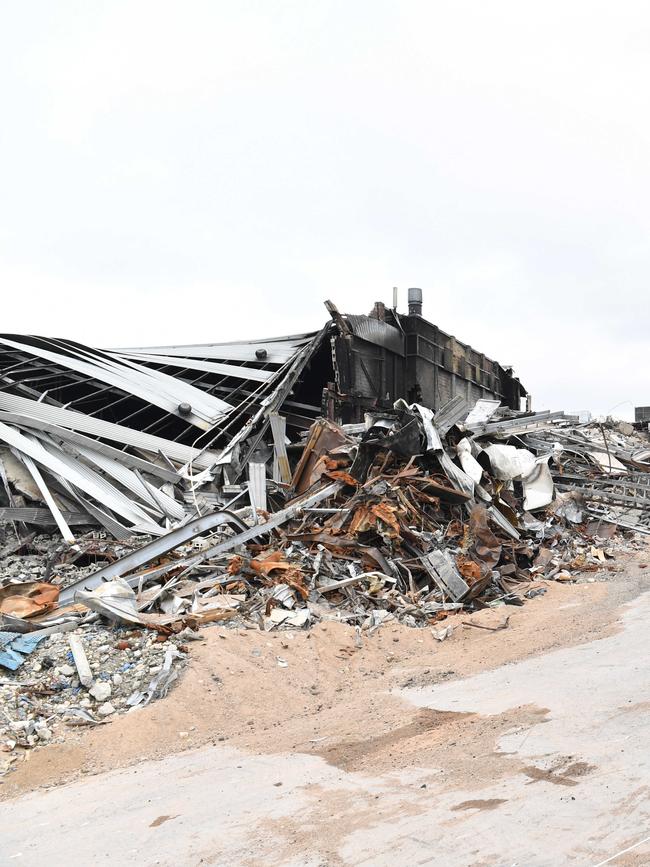 Thomas Foods International’s Murray Bridge production facility to a fire in 2018. Picture: AAP/ Keryn Stevens