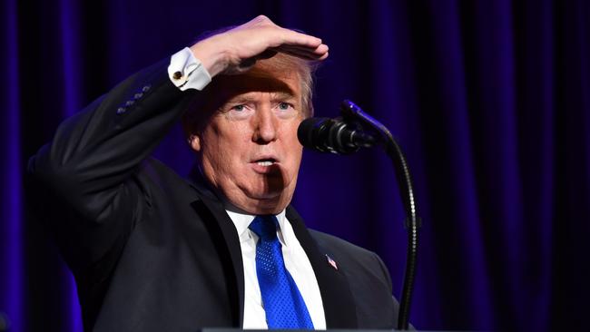 ‘We’ll be looking for landmines in the bill’: Donald Trump yesterday. Picture: AFP