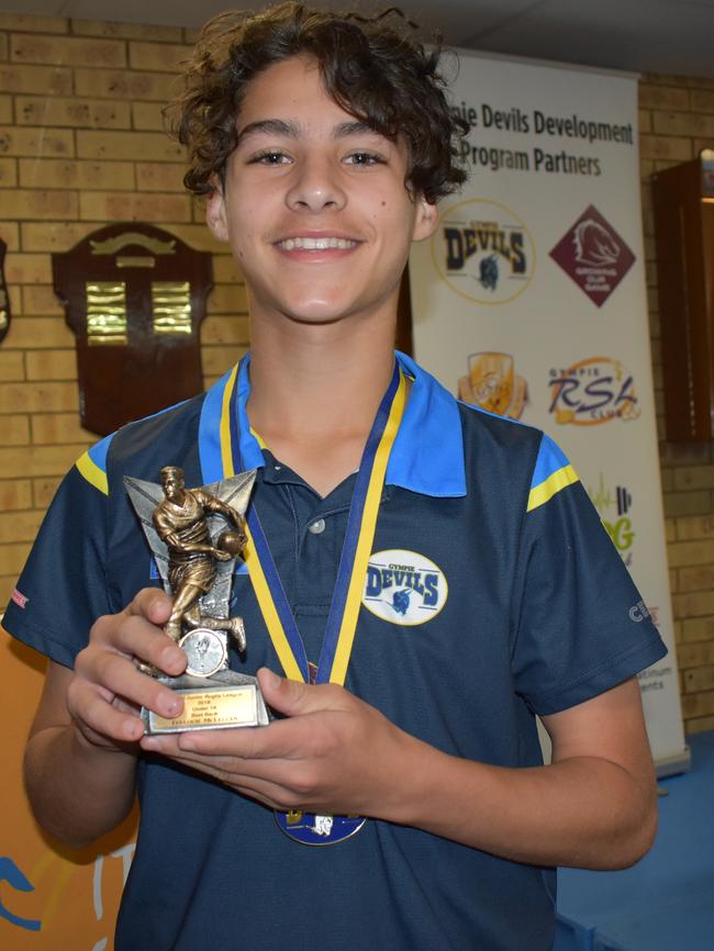 Tully McLellan as an under 14 player in Gympie, 2019.