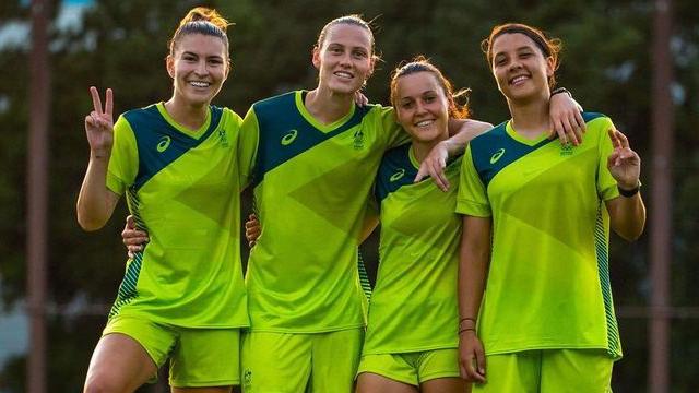 Matildas stars Steph Catley, Emily van Egmond, Hayley Raso, and Sam Kerr played alongside each other during the Tokyo 2020 Olympics in Japan in 2021. Picture: Sam Kerr/Instagram