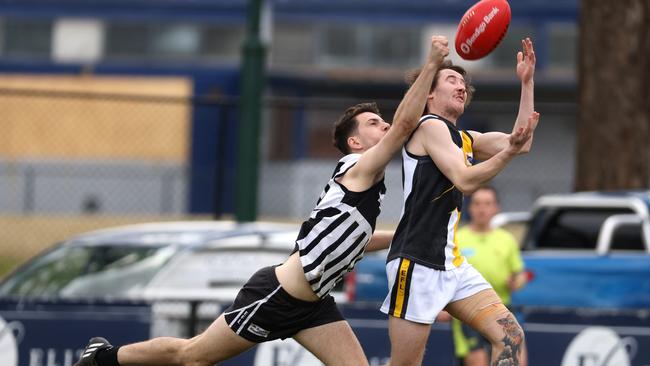 Samuel King kicked two goals for Chirnside Park on Saturday. Photo: Hamish Blair