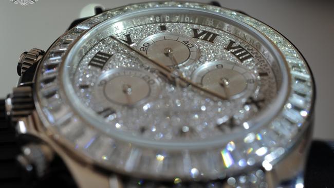 A diamond encrusted Rolex AFP confiscated.