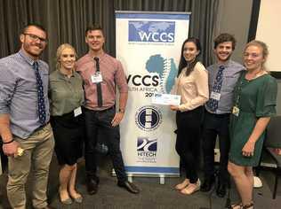 CQUni Mackay Chiropractic students Henry Jackson, Lauren Ashley, Fraser McClymont, Lauren Hunter, Connor Stuart and April Kimber took part in the 40th annual World Chiropractic Conference in Johannesburg, South Africa. Picture: CQUniversity