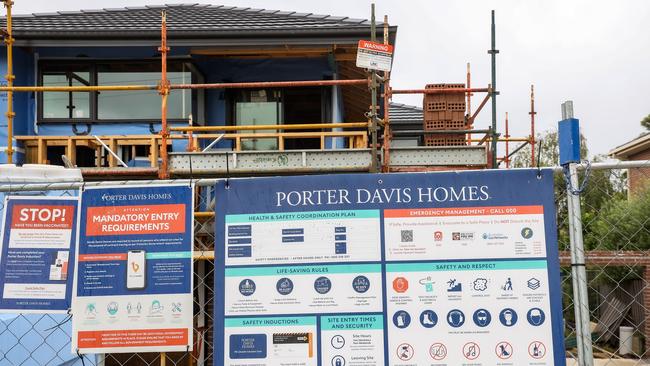 Major home builder Porter Davis went bust in March. Picture: Ian Currie