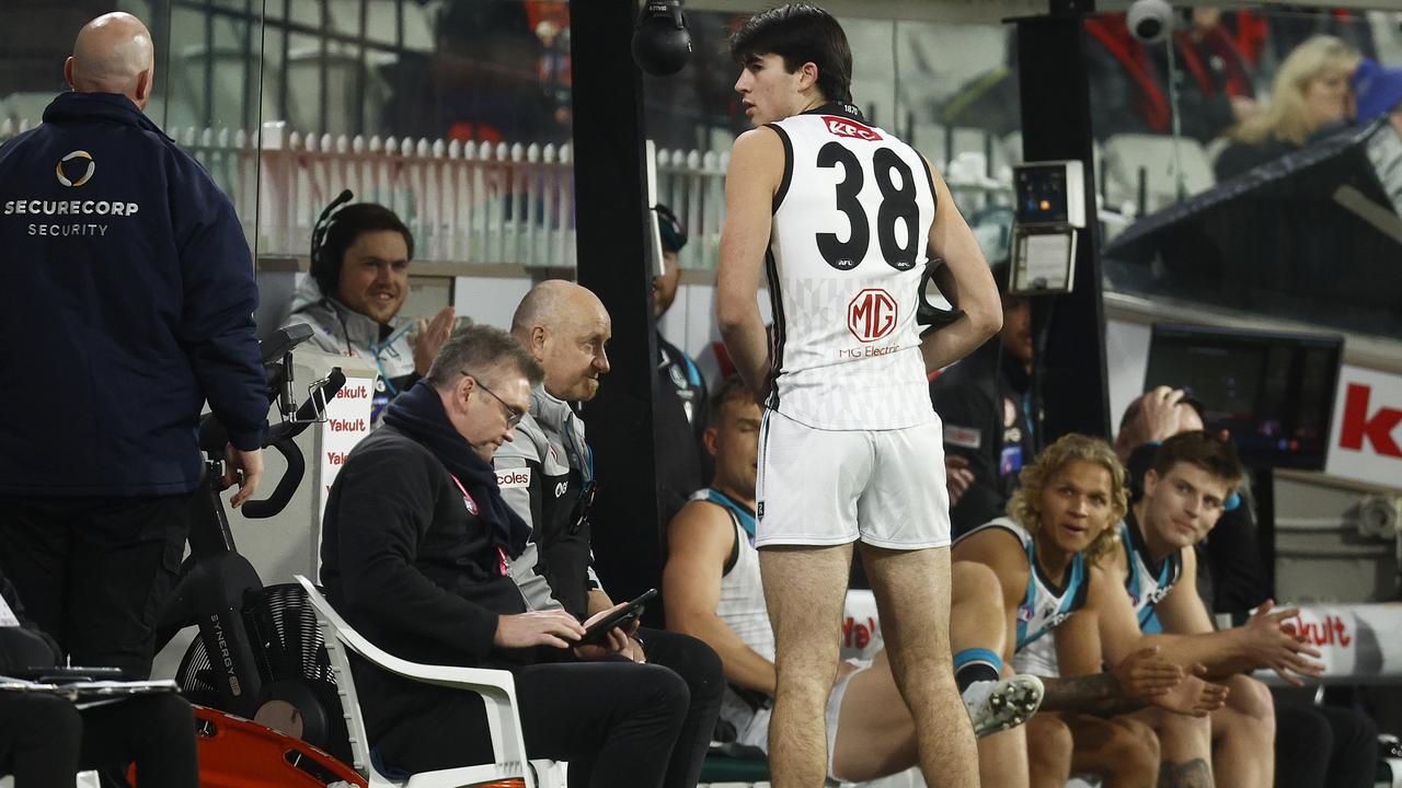 Dante Visentini was a very late inclusion to the Port Adelaide side. Picture: Daniel Pockett/Getty Images