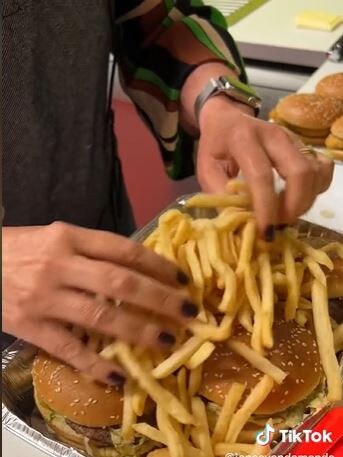 Fries on top of Big Macs … yum? Picture: TikTok