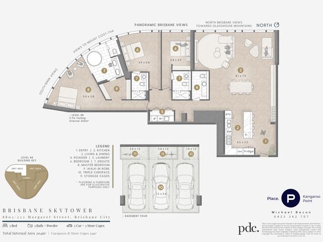 Floor plan of the penthouse. Picture: Place Real Estate