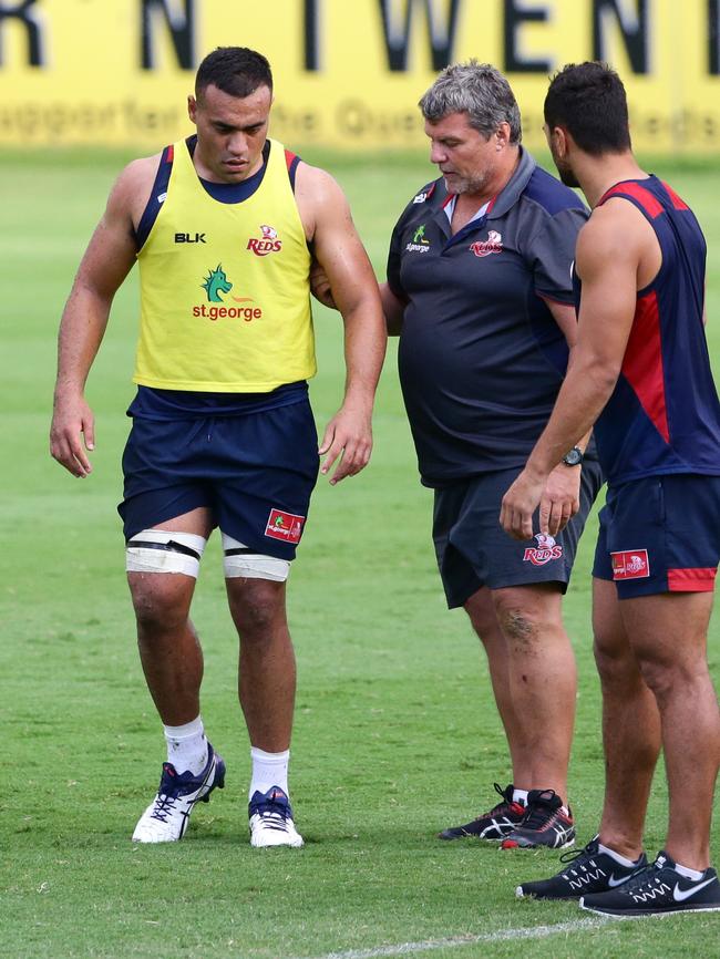 Caleb Timu at Reds training this week. Picture: Darren England.