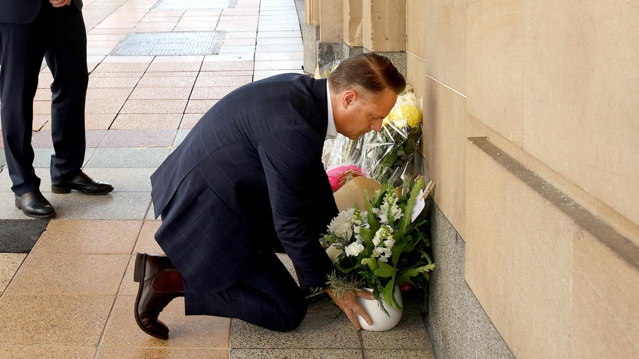 Brisbane Lord Mayor Adrian Schrinner visited the makeshift memorial site on Saturday. Picture: Facebook