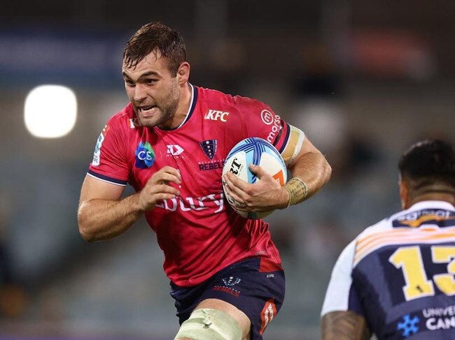 CANBERRA, AUSTRALIA - JUNE 02: Josh Kemeny of the Rebels in action during the round 15 Super Rugby Pacific match between the ACT Brumbies and Melbourne Rebels at GIO Stadium, on June 02, 2023, in Canberra, Australia. (Photo by Mark Nolan/Getty Images)