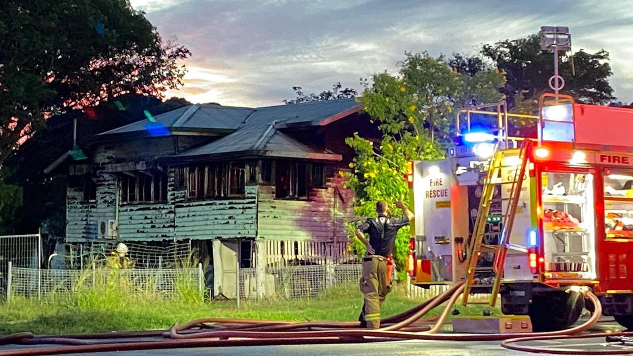 Firefighters work to put out an Alma St house fire on March 8 which forced emergency services to close the street in the busy Rockhampton area.