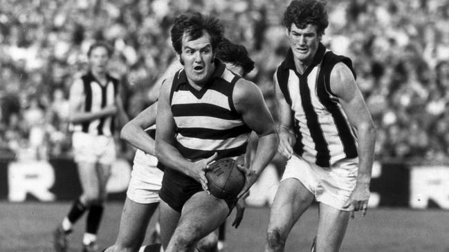 Great Geelong goalkicker Doug Wade in action.