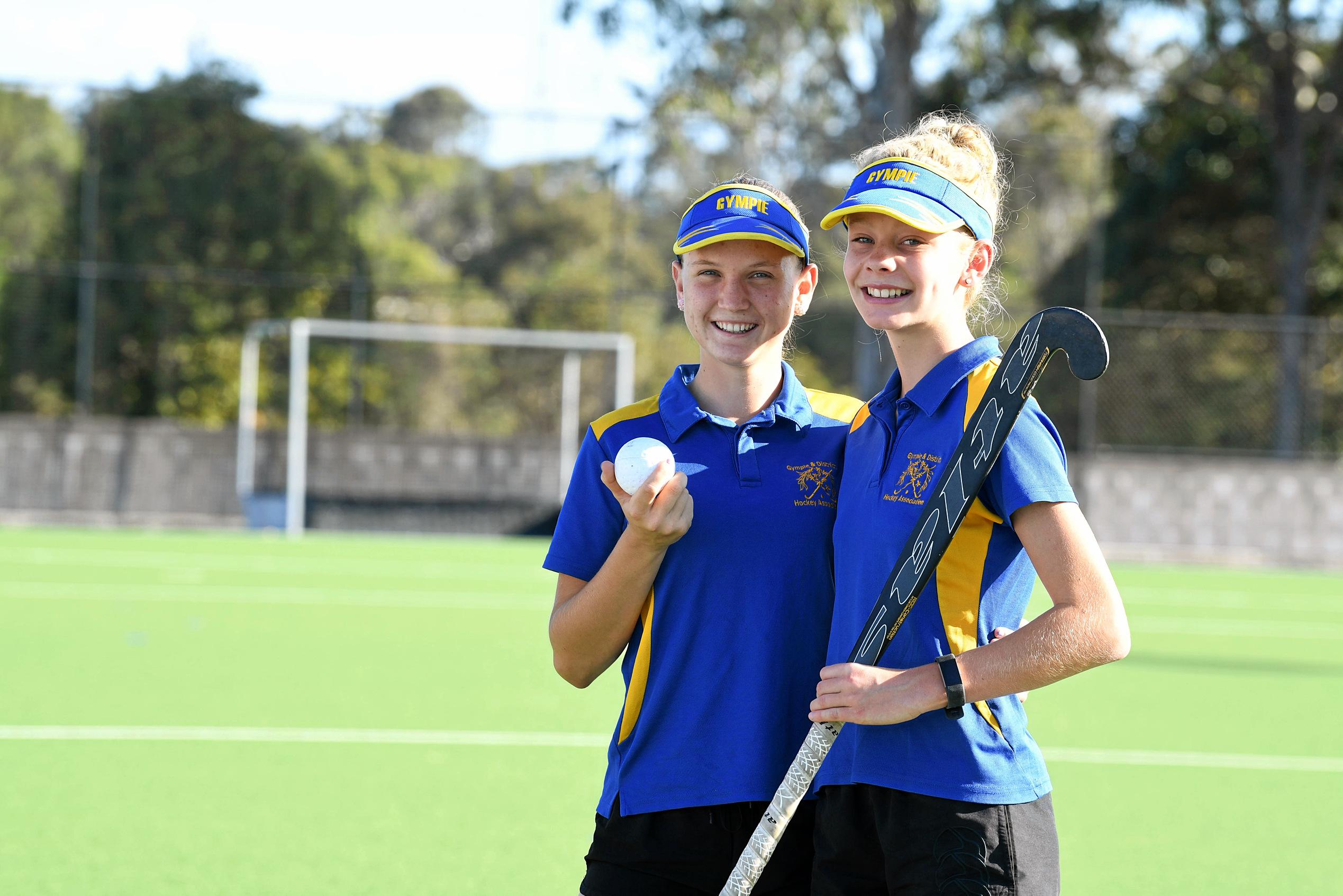 Gympie Hockey Jess Wilcox and Grace Dixon. Picture: Renee Albrecht