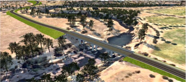 An artist impression showing what a South Dubbo Bridge could look like. Picture: Dubbo Regional Council