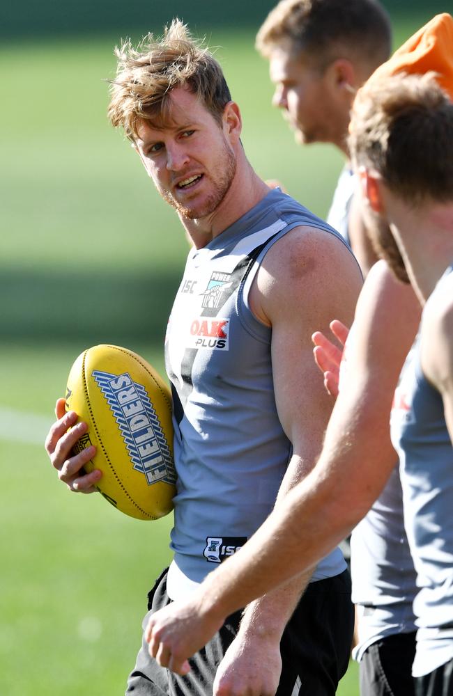 Jonas had late season knee surgery so has had a slower start to pre-season than normal. Picture: David Mariuz (AAP).