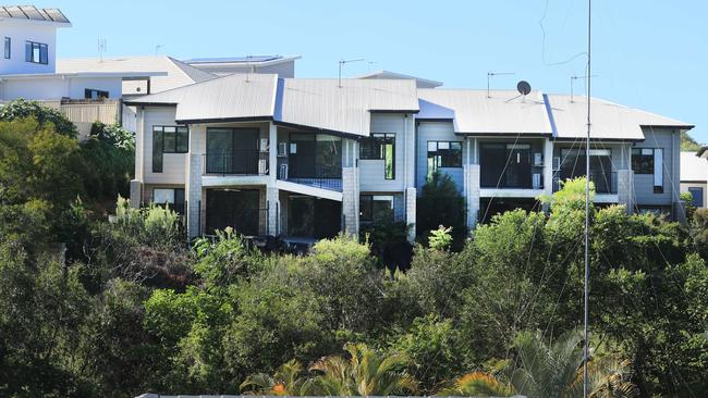 The Palm Beach Heights townhouse development which has been impacted by landslides at Nollamara Drive and Sapphire Drive, Elanora, behind KP McGrath Drive. Picture: Scott Powick.