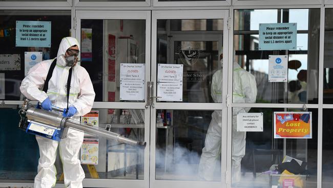 Deep cleaning commences at a school in Bondi. Picture: NCA NewsWire/Joel Carrett