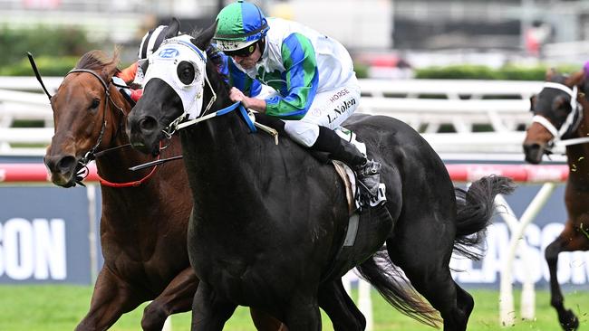 I Wish I Win exacts revenge on Bella Nipotina to win the Group 1 Kingsford Smith Cup for Luke Nolen. Picture: Grant Peters - Trackside Photography.