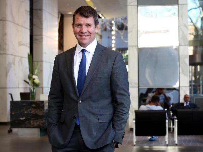 Former NSW premier Mike Baird at the NAB in Sydney. Picture: James Croucher