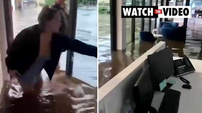 Flooding in a real estate agent's office in Ascot