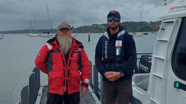 Rick Cooper, secretary of VMR Mornington, with a fellow rescuer who dragged four young men to safety.