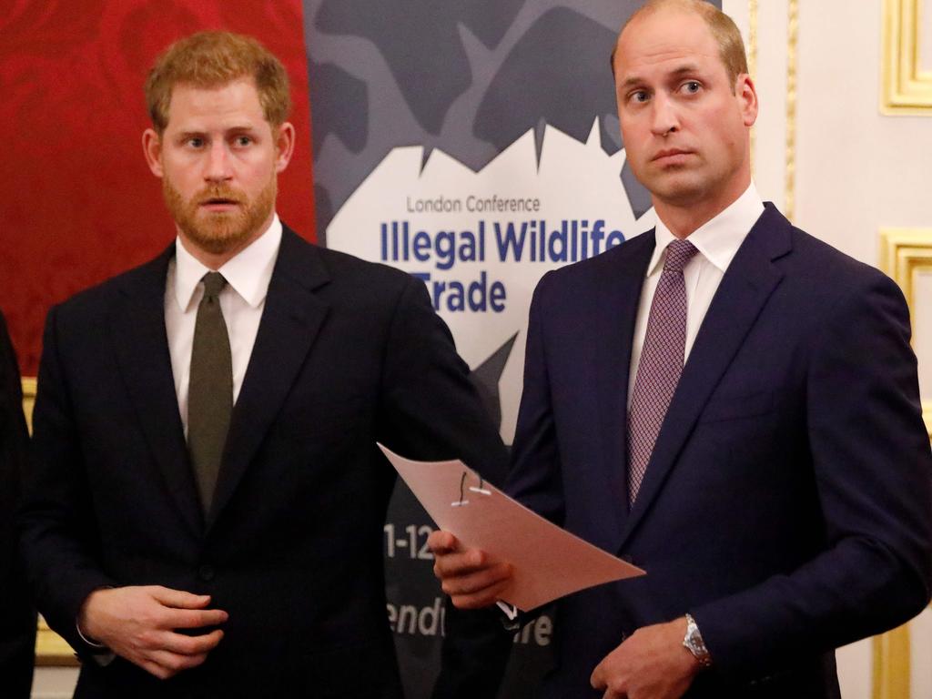 Tensions are said to be growing between William and Harry. Picture: AFP