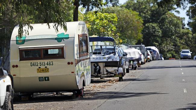 Vehicles parked along Bundock Street in Randwick. Picture: Richard Dobson