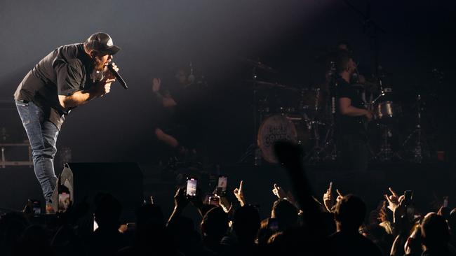 American country music star Luke Combs performing at the Brisbane Entertainment Centre, 11 August 2023. Picture: Justin Ma