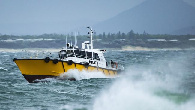 The Coast Guard crossing the bar at Mooloolaba. Picture Lachie Millard/File