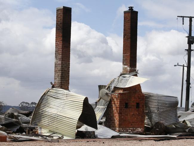 Only the chimneys of the house remained. Picture: David Caird