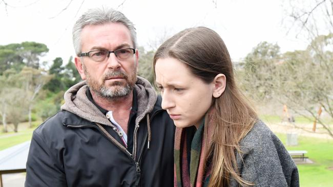 Borce Ristevski with daughter Sarah in 2016. Picture: AAP/Tracey Nearmy