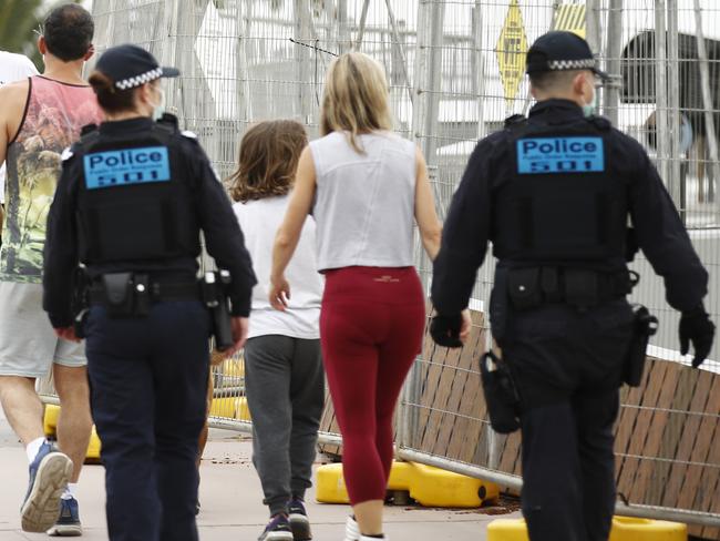 MELBOURNE, AUSTRALIA - NCA NewsWire Photos October 4, 2020:  Police are seen at St Kilda Skate Park in Melbourne, Victoria. Picture: NCA NewsWire / Daniel Pockett