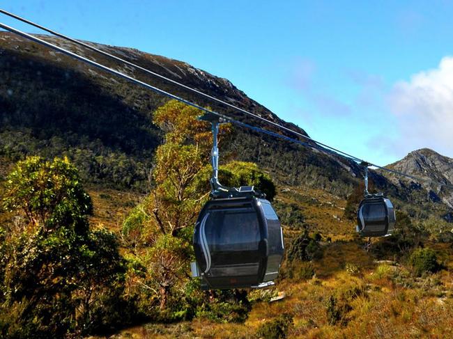 Artist impressions of Cradle Mountain Master Plan Proposed cable car to Dove Lake. Picture: Cumulus Studio