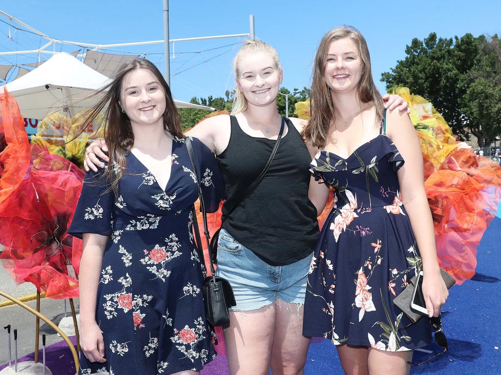 From left, Ellaura Wiggins, of Glenorchy, Jess Brough, of South Hobart, and Kate Wiggins, of Glenorchy. Picture: LUKE BOWDEN