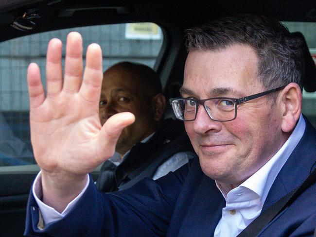 MELBOURNE, AUSTRALIA - SEPTEMBER 27: Departing Victorian Premier Daniel Andrews leaves Victorian Parliament house followin the Labor caucus meeting on September 27, 2023 in at Victorian Parliament House Melbourne, Australia. Victorian Premier Daniel Andrews yesterday announced his resignation following a nine year stint as Premier.   (Photo by Asanka Ratnayake/Getty Images)