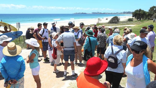 The Protest group 'Friend of Currumbin' held protest walks along the contested strip of land.