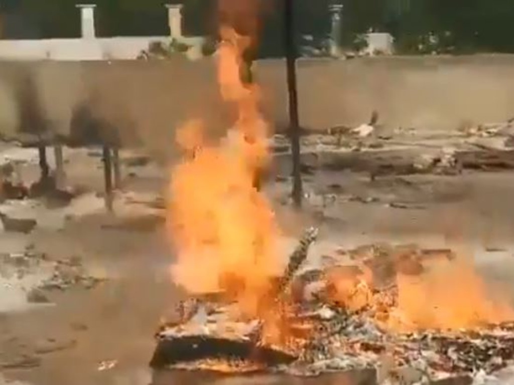 Scenes from a crematorium in the Indian city of Bhopal.