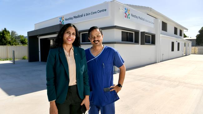 Married couple Dr Archana Somani and Dr Prakash Pattnaik outside their new Heatley practice opening soon. Picture: Evan Morgan