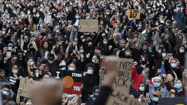 Protesters in Sydney last Saturday. Picture: AP.