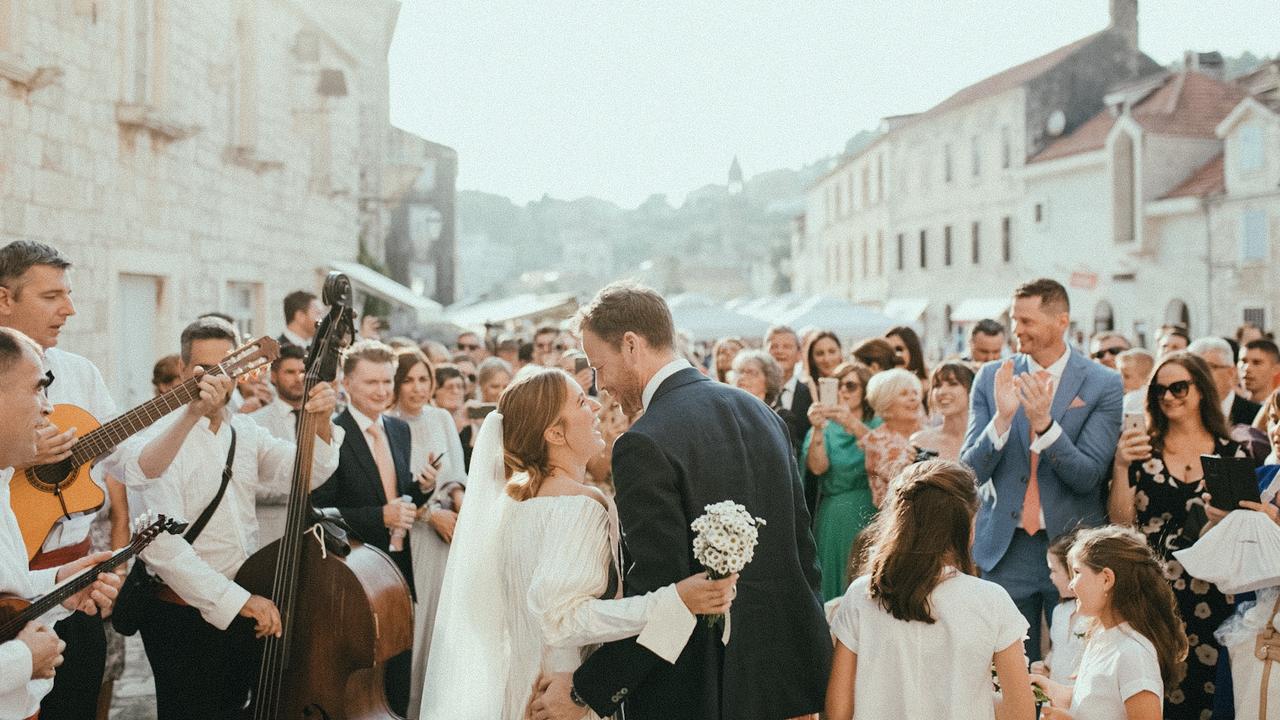 Today host Tom Steinfort and Claudia Jukic's glamorous European wedding. Photo: Supplied