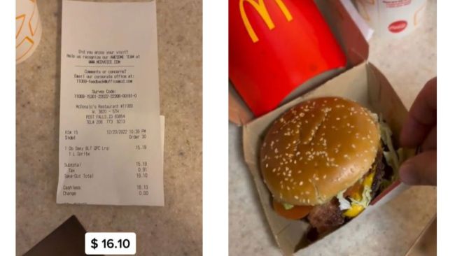 McDonald’s has confirmed higher than expected profits in the US, crediting ‘strategic menu price increases’. Picture: TikTok / Christopher Olive