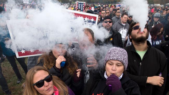 A rally outside the White House to protest a proposed vaping flavor ban. Picture” AFP