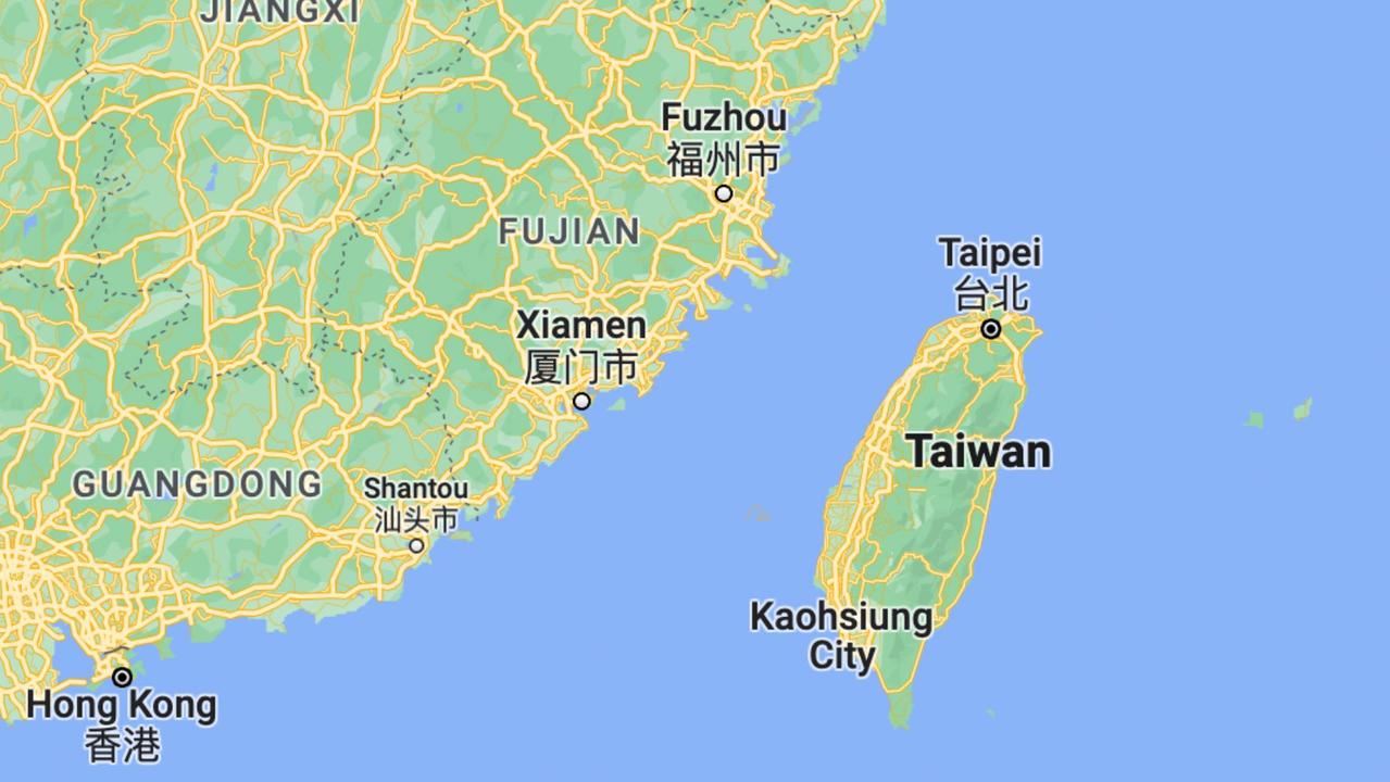 Taiwan is an island off China's mainland. Picture: Screenshot / Google Maps