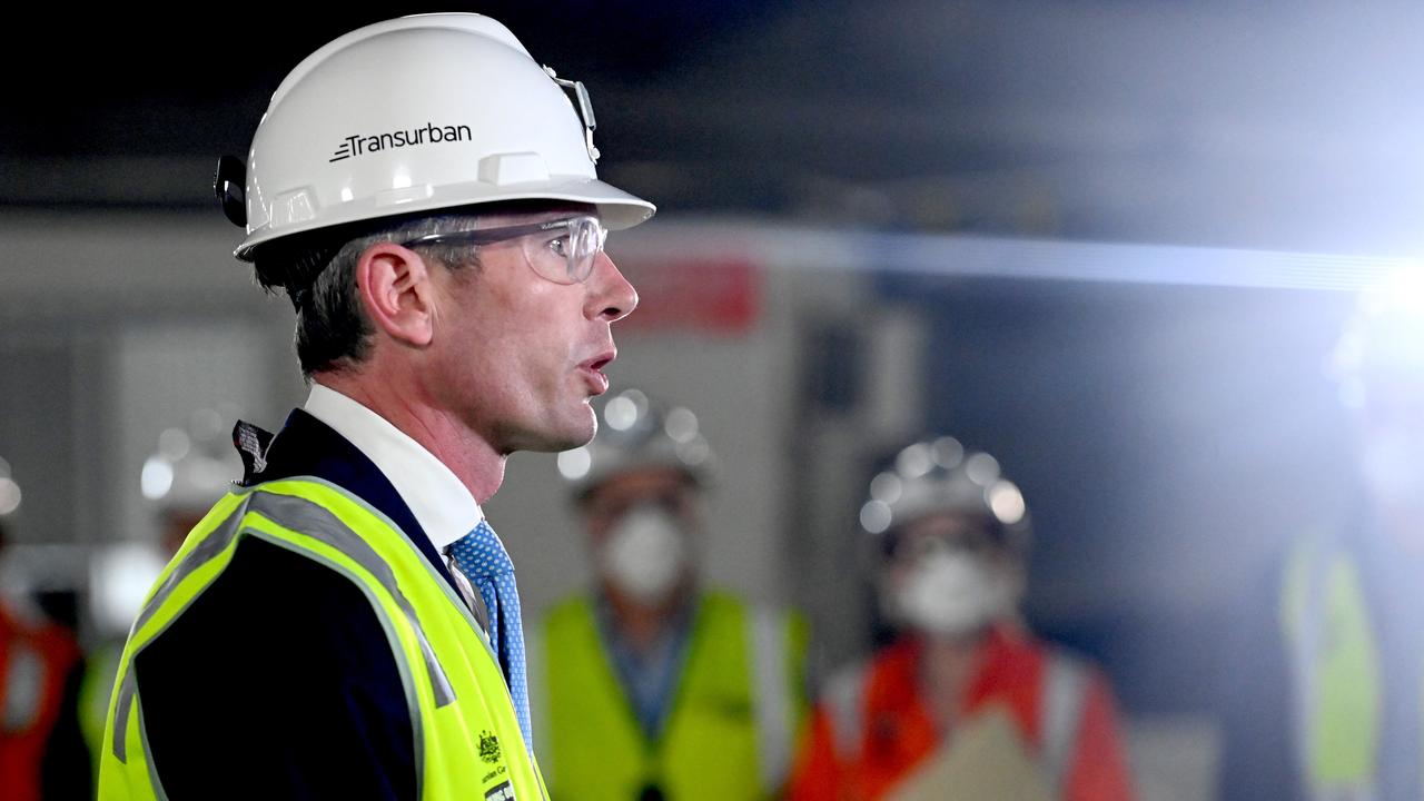 New South Wales Premier Dominic Perrottet tours the WestConnex M4-M5 Link Tunnel in Sydney. Picture: Jeremy Piper