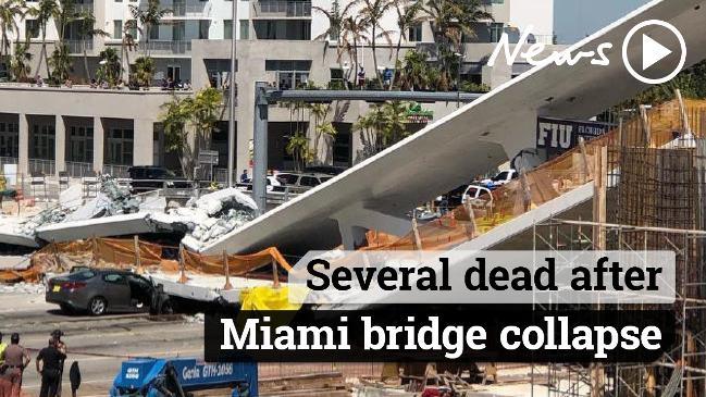 CCTV captures moment of Miami bridge collapse