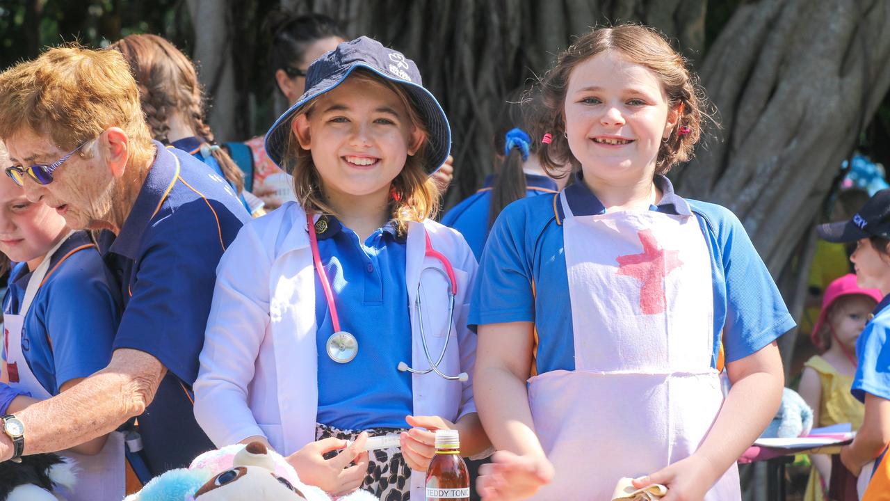 Hattie Kids, 9, and Cleo Rickard, 9, at the Darwin FestivalÃ&#149;s Teddy Bears Picnic on the Esplanade. Picture: Glenn Campbell