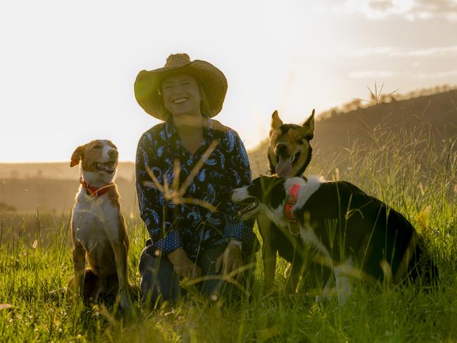 Love all … Ash Barky (right) shares a special moment with pals. Picture: Melissa Spencer.